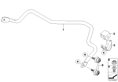 стабилизатор задний для BMW E83 X3 2.0i N46 (схема запасных частей)