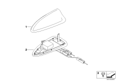 Детали антенны на крыше для BMW E60 530i M54 (схема запасных частей)