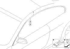 Декоративная планка крыши/леер для BMW E63N 650i N62N (схема запасных частей)