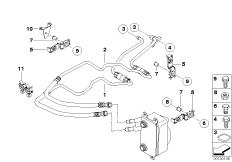 Трубопровод радиатора охл.масла КПП для BMW E67 760LiS N73 (схема запасных частей)