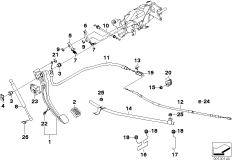 Педаль/стояночный тормоз для BMW E38 L7 M73N (схема запасных частей)