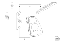 К-т доосн.осветительн.приборами белыми для MINI R53 Cooper S W11 (схема запасных частей)