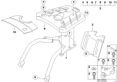 Комплект дооснащ.кроншт.верх.контейнера для BMW R13 F 650 GS Dakar 00 (0173,0183) 0 (схема запасных частей)