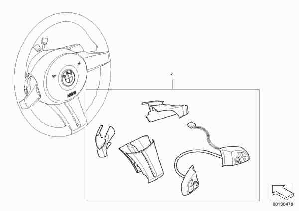К-т доосн.многофункц. рулевым колесом для BMW E86 Z4 3.0si N52 (схема запчастей)