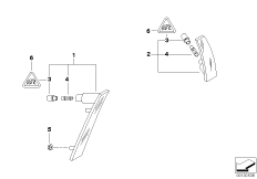 Габаритный фонарь для MINI R53 Coop.S JCW GP W11 (схема запасных частей)