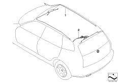 Жгут проводов крыши для BMW E83 X3 3.0d M57N2 (схема запасных частей)