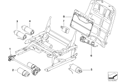 Сиденье Пд, э/оборудование и приводы для BMW E63 630i N52 (схема запасных частей)