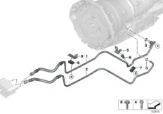 Трубопровод радиатора охл.масла КПП для BMW E53 X5 4.4i N62 (схема запасных частей)