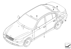Антенный кабель GPS для BMW E60 525i N52 (схема запасных частей)