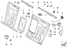 Каркас подушки зад.сид.с люком в спинке для BMW E46 M3 S54 (схема запасных частей)