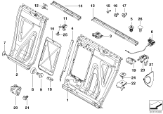 Каркас подушки зад.сид.с люком в спинке для BMW E46 328Ci M52 (схема запасных частей)