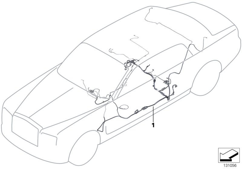 Вспомогательный жгут проводов для BMW RR1N Phantom EWB N73 (схема запчастей)