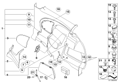 боковая обшивка задняя для BMW R50 One D W17 (схема запасных частей)