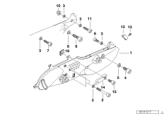Планка упора для ног/элементы крепления для BMW R22 R 850 RT 02 (0417) 0 (схема запасных частей)