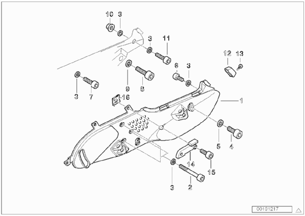 Планка упора для ног/элементы крепления для BMW R22 R 850 RT 02 (0417) 0 (схема запчастей)