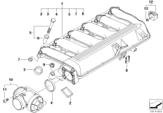 Система впуска с AGR - электрич.упр. для BMW E46 330d M57N (схема запасных частей)