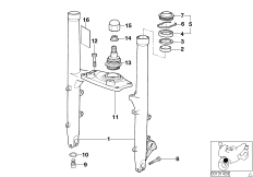 Напр.труба/перемычка вилки Нж для BMW 89V3 K 1200 RS 97 (0544,0554) 0 (схема запасных частей)