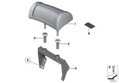 Подголовник заднего сиденья для ROLLS-ROYCE RR1 Phantom EWB N73 (схема запасных частей)