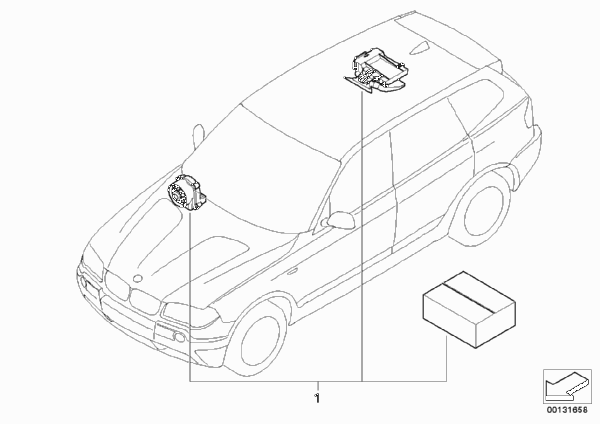 Комплект дооснащения сигнализации для BMW E83N X3 2.0i N46 (схема запчастей)