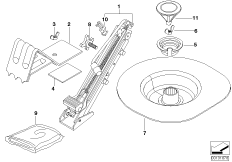 Бортовой инструмент/ домкрат для BMW E46 330xd M57 (схема запасных частей)