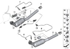 Катализатор/лямбда-зонд для BMW E53 X5 4.8is N62 (схема запасных частей)