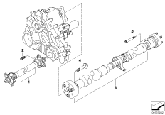 Карданный вал, привод на все колеса для BMW E60 530xd M57N2 (схема запасных частей)