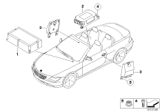 Электрические детали НПБ для BMW E64 630i N52 (схема запасных частей)