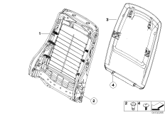 Сиденье Пд-каркас спинки/задняя панель для BMW E90 330xi N53 (схема запасных частей)