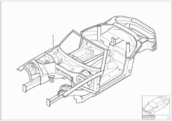 Каркас кузова для BMW E52 Z8 S62 (схема запчастей)