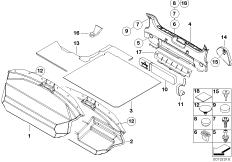 Обшивка багажного отделения для BMW Z3 Z3 M3.2 S54 (схема запасных частей)