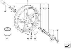 Литой диск Пд для BMW R22 R 1150 RT 00 (0419,0499) 0 (схема запасных частей)