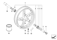 Литой колесный диск Пд с/без ABS 2 для BMW 259S R 1100 S 98 (0422,0432) 0 (схема запасных частей)