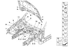 Пробки/заглушки для BMW E83 X3 3.0d M57N (схема запасных частей)