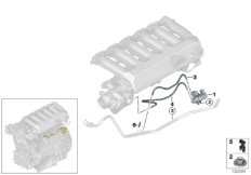 Вакуумная система управления AGR для BMW E60 530d M57N (схема запасных частей)