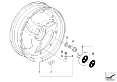 Литой диск Зд для BMW 59C1 R 1200 C 03 (0329,0379) 0 (схема запасных частей)