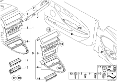 Декоративные планки из карбона для BMW E64 M6 S85 (схема запасных частей)
