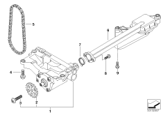 Смазочная система/маслян.насос с прив. для BMW E83 X3 3.0d M57N (схема запасных частей)