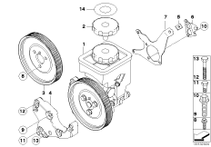 Насос гидроусилителя рулевого управления для BMW E83N X3 3.0d M57N2 (схема запасных частей)
