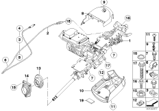 Рулевая колонка/облицовка/трос Interlock для BMW E85 Z4 3.0i M54 (схема запасных частей)
