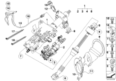 Рулевая колонка с электропр./доп.детали для BMW E60 545i N62 (схема запасных частей)