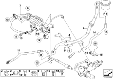 Маслопроводы гидроусилителя рул.управл. для BMW E67 760LiS N73 (схема запасных частей)