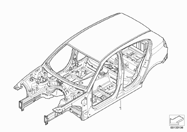 Каркас кузова для BMW E87 118d M47N2 (схема запчастей)