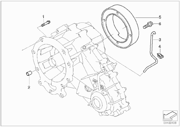 Крепление/дополнит.элементы КПП для BMW E53 X5 3.0i M54 (схема запчастей)