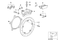 Тормозной механизм заднего колеса для BMW R22 R 1150 RS 01 (0447,0498) 0 (схема запасных частей)