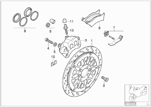 Тормозной механизм заднего колеса для BMW 59C3 R 1200 C Indep. 00 (0405,0433) 0 (схема запчастей)