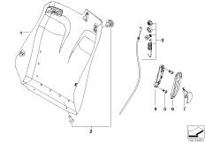 Каркас спинки переднего сиденья для BMW E64 630i N52 (схема запасных частей)