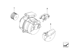 Детали генератора 100/110 А для BMW R50 One 1.4i W10 (схема запасных частей)