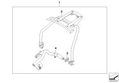 Комплект дооснащ.кроншт.верх.контейнера для BMW K14 F 650 CS 04 (0177,0187) 0 (схема запасных частей)