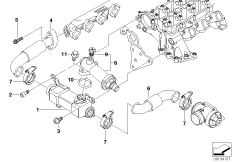 Система нейтрализации ОГ, охлаждение для BMW E46 320d M47N (схема запасных частей)