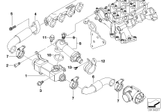 Система нейтрализации ОГ, охлаждение для BMW E46 318d M47N (схема запасных частей)